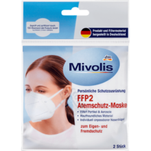 ماسک تنفسی میولیس مدل FFP2 بسته 2 عددی Mivolis FFP2 Atemschutzmaske