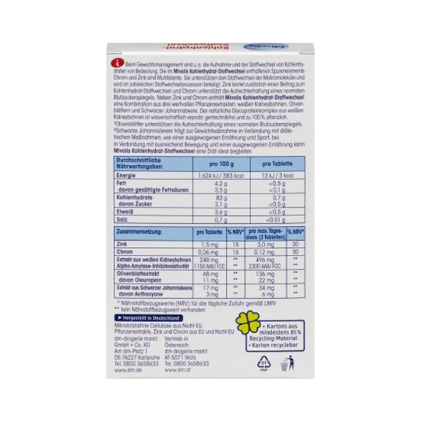 قرص Mivolis Kohlenhydrat Stoffwechsel برای تقویت متابولیسم انرژی