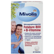 قرص فولیک اسید 800 میولیس | Mivolis Folsäure 800 + B-Vitamine